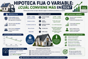 Hipoteca fija o variable: ¿cuál conviene más en 2026?